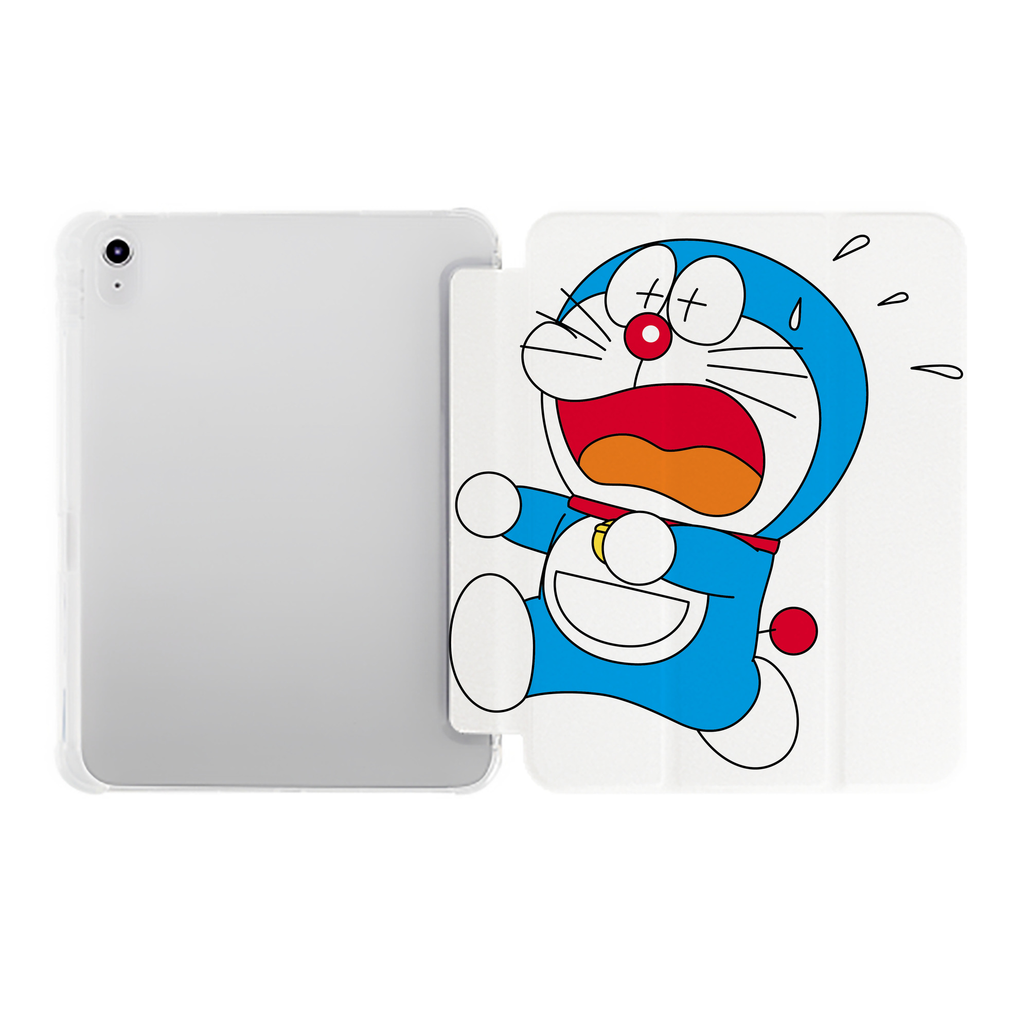 （画像用） ドラえもん Doraemon IPad ケース ペン収納付き 三つ折りスタンド PUレザー×シリコン 対応機種9.5/10.5/10.9インチ